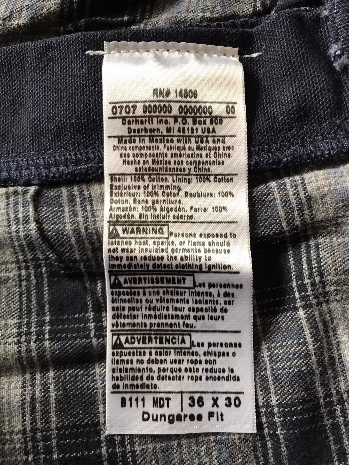 Carhartt Carhartt B111 Flannel Lined Work Pants Size US 36 / EU 52 - 9 Thumbnail