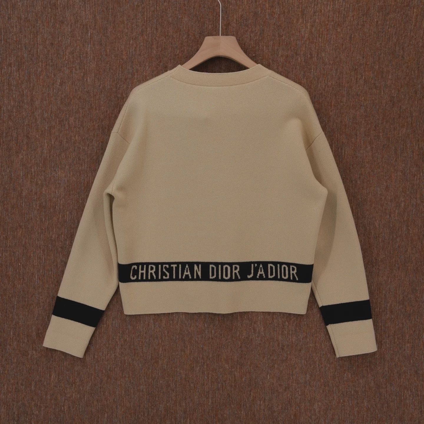 Dior Christian Dior Beige Logo Stripe Cashmere Sweater Size S / US 4 / IT 40 - 2 Thumbnail