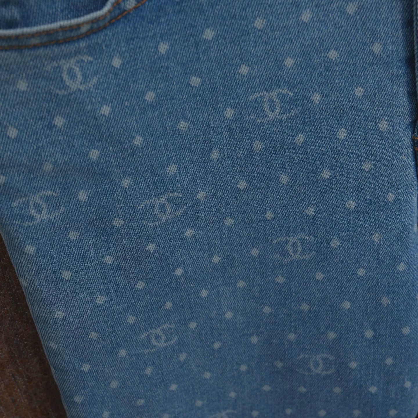 Chanel Chanel 23P Blue Polka Dot Logo Jeans Size 36" / US 14 / IT 50 - 5 Thumbnail