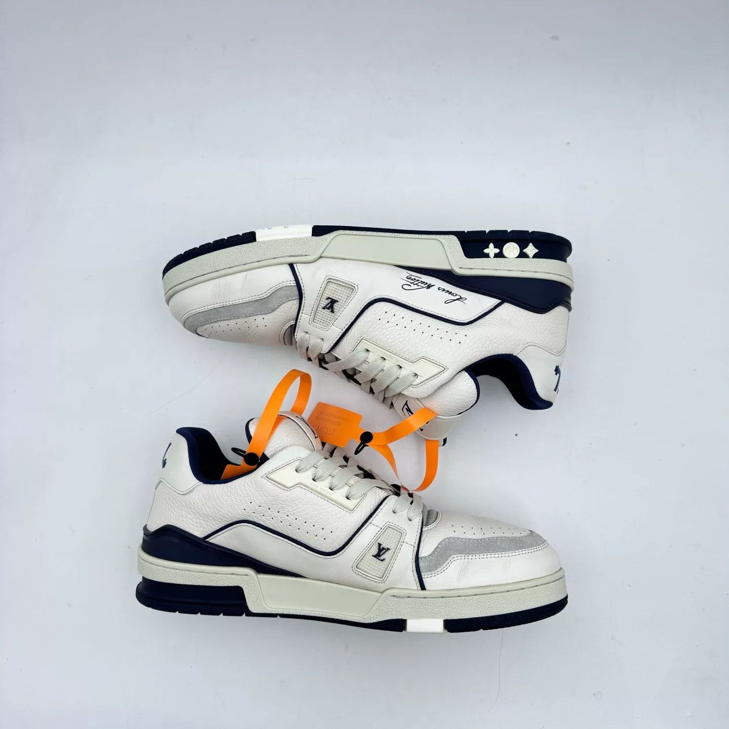 Louis Vuitton LV Trainer White Blue Size 42.5 Size US 9.5 / EU 42-43 - 4 Thumbnail