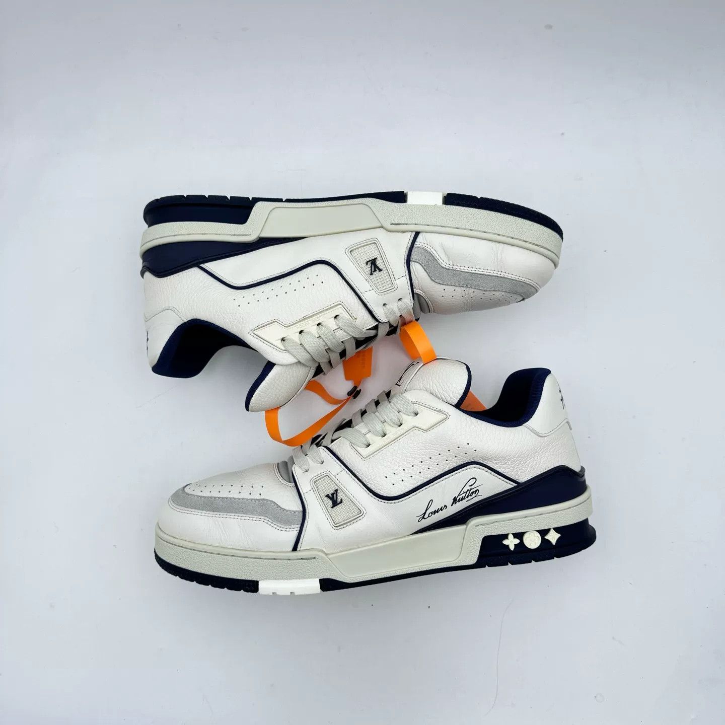 Louis Vuitton LV Trainer White Blue Size 42.5 Size US 9.5 / EU 42-43 - 3 Thumbnail