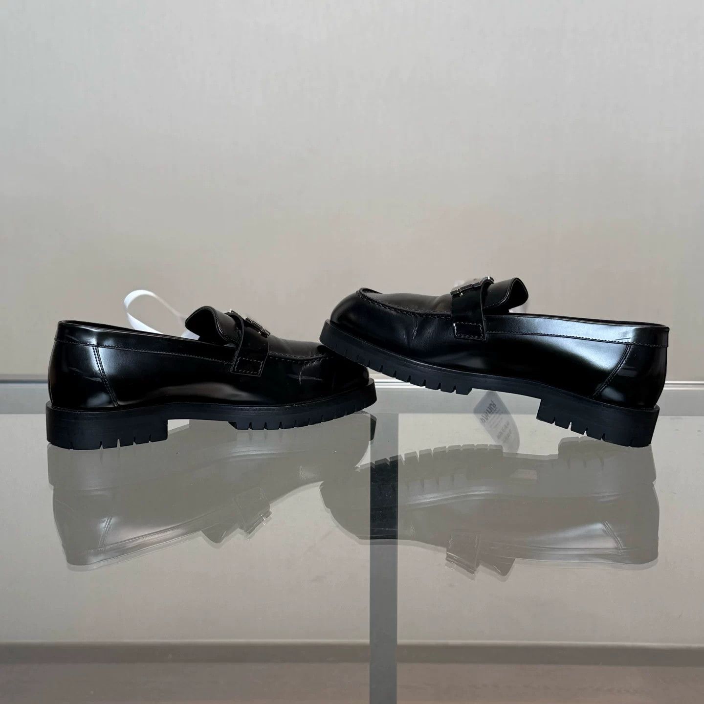 Hermes Hermes Faubourg Black Silver Buckle Loafers Size US 5 / IT 35 - 6 Thumbnail