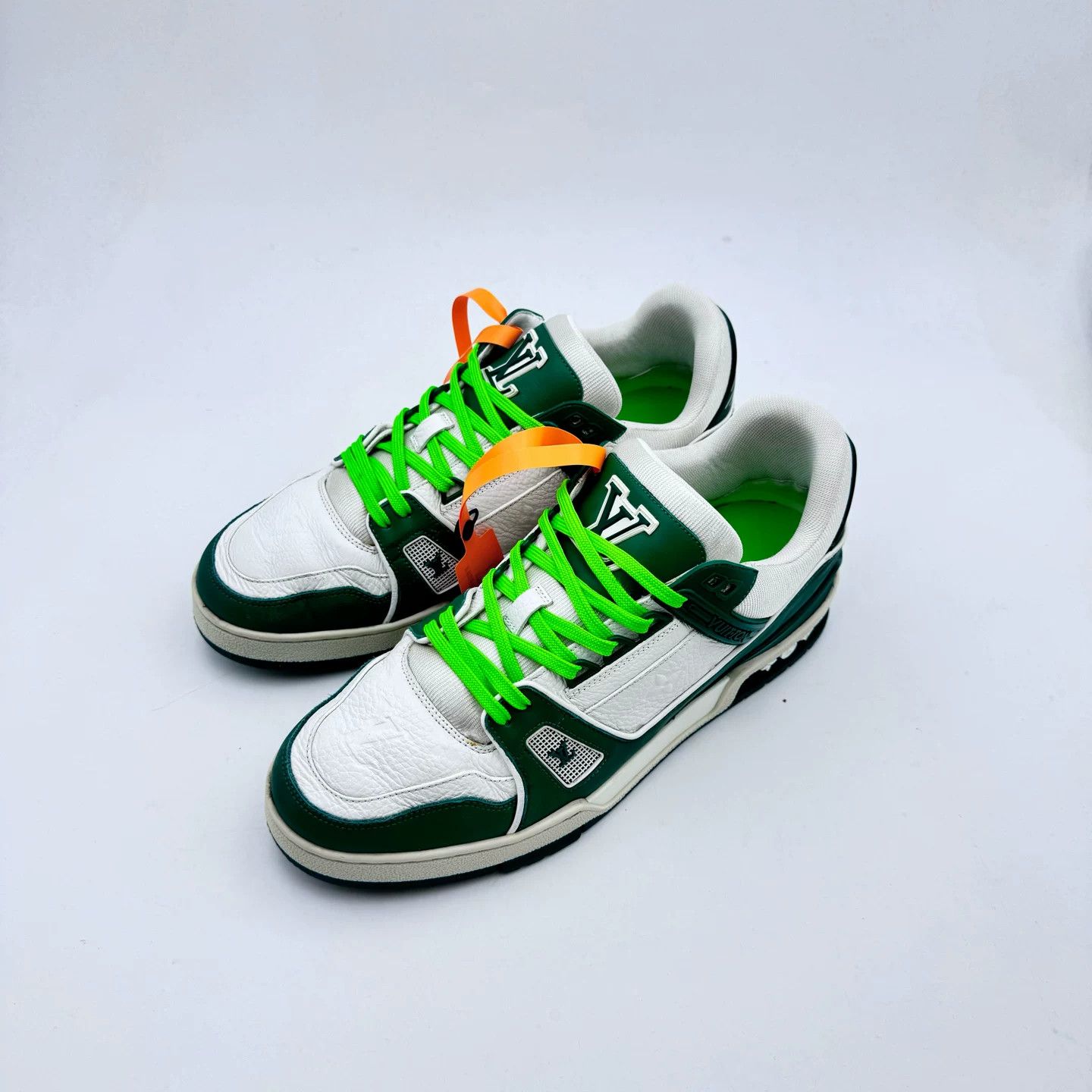 Louis Vuitton LV White Green Trainer Shoes Size US 8.5 / EU 41-42 - 2 Thumbnail