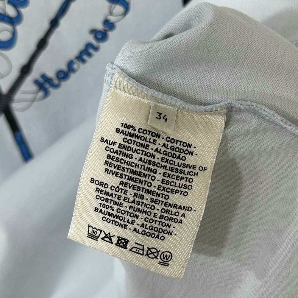 Hermes Hermes Sky Blue Logo Print Short-Sleeve Size XXS / US 00 / IT 34 - 6 Thumbnail
