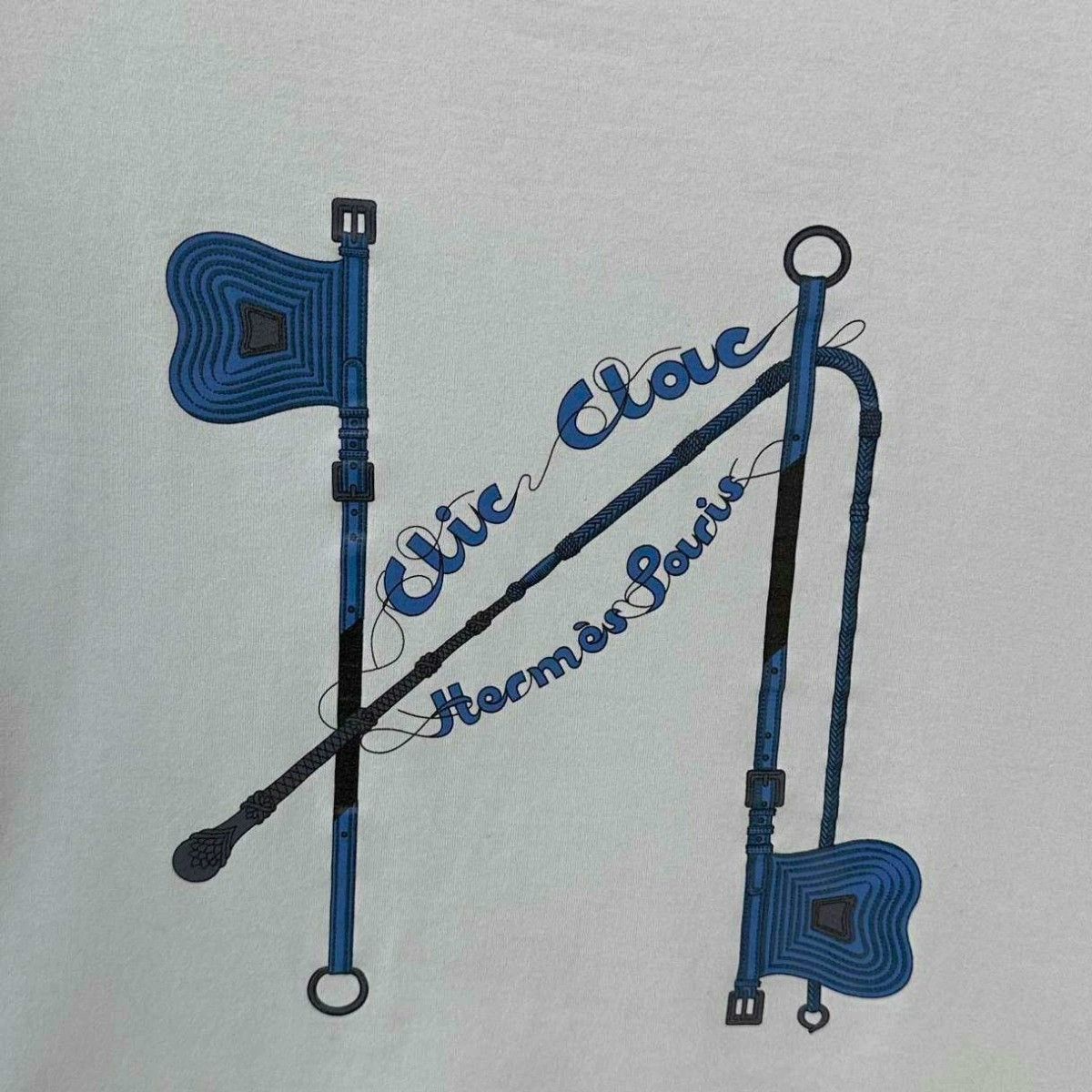Hermes Hermes Sky Blue Logo Print Short-Sleeve Size XXS / US 00 / IT 34 - 3 Thumbnail