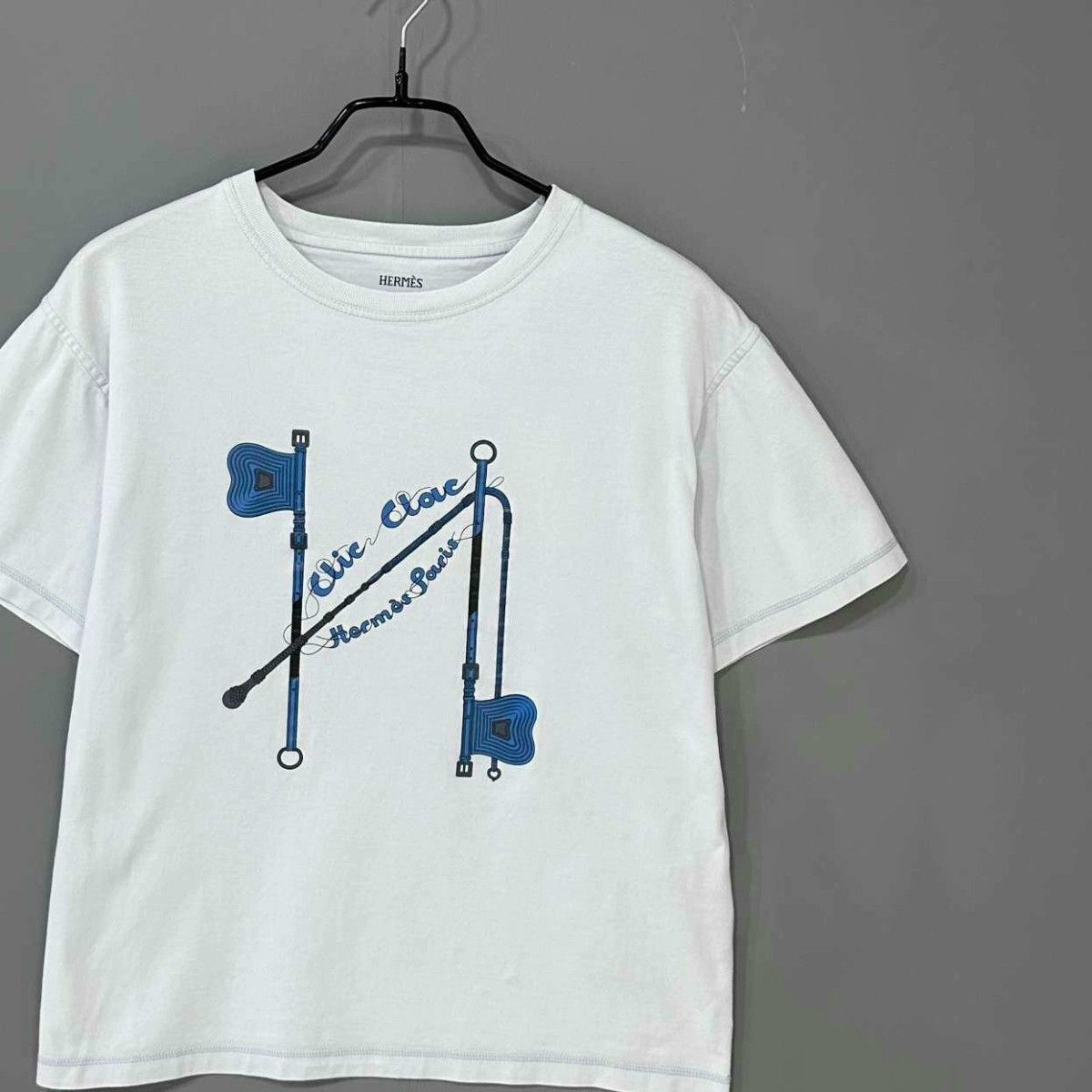Hermes Hermes Sky Blue Logo Print Short-Sleeve Size XXS / US 00 / IT 34 - 2 Thumbnail