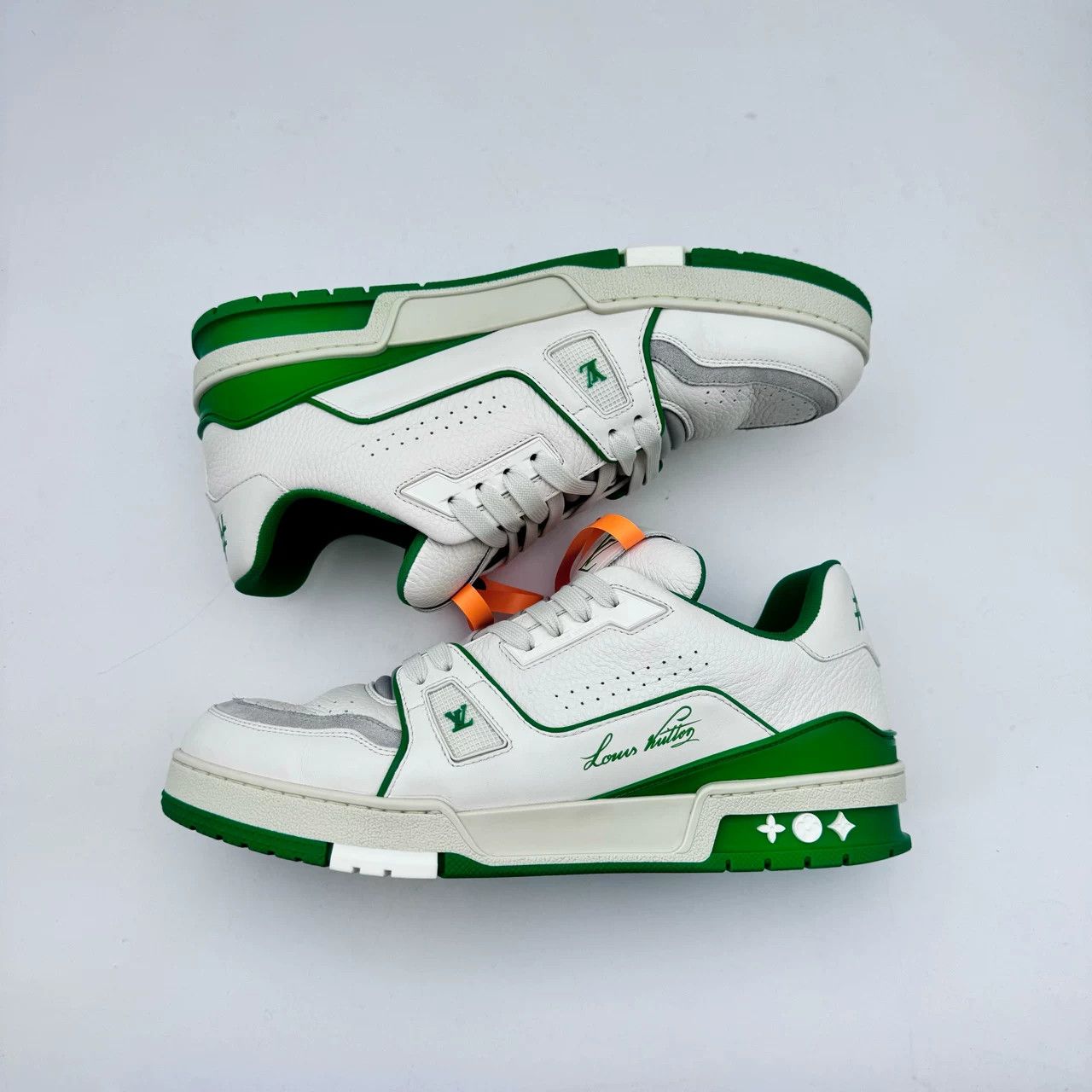Louis Vuitton LV White Green Trainer Sneakers Size 42.5 Size US 9.5 / EU 42-43 - 3 Thumbnail