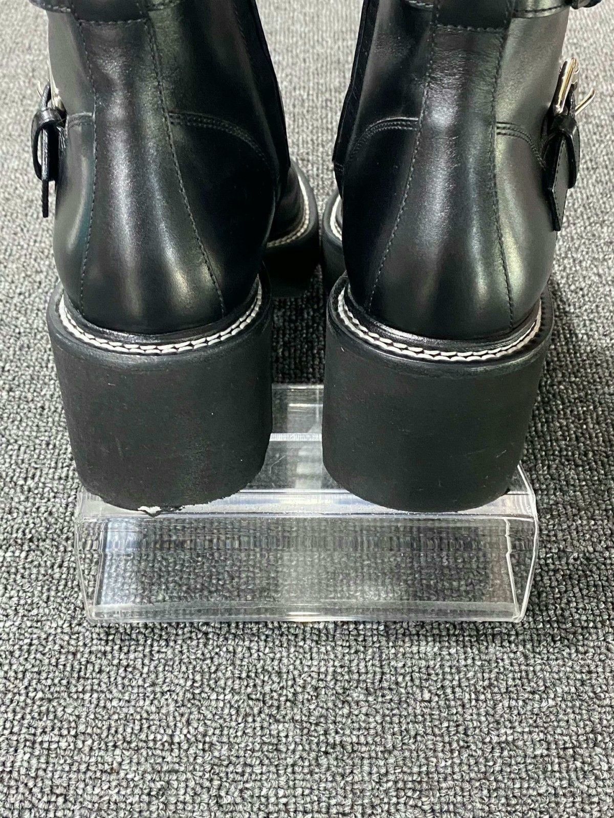 Louis Vuitton Louis Vuitton Black Leather Strapped Short Boots Size US 7 / IT 37 - 5 Thumbnail