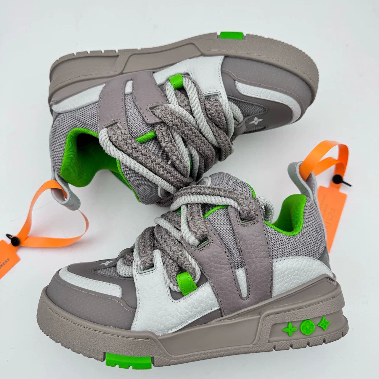 Louis Vuitton LV Gray Green Skate Shoes Size 35.5 Size US 4.5 / IT 34.5 - 2 Thumbnail