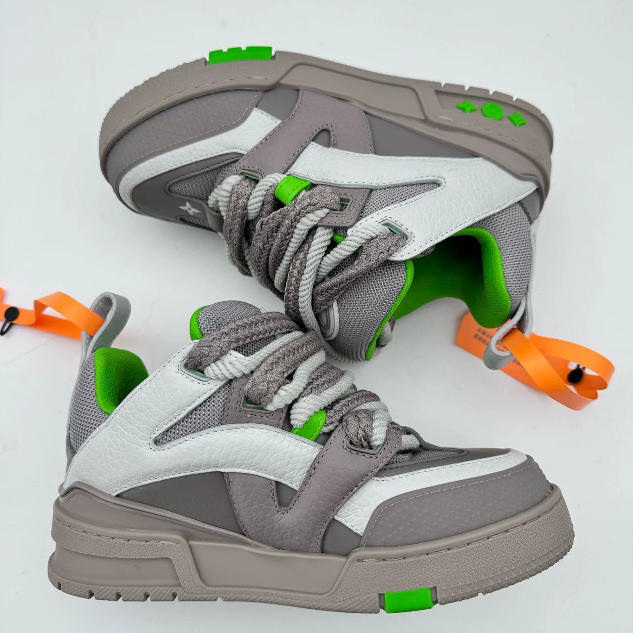 Louis Vuitton LV Gray Green Skate Shoes Size 35.5 Size US 4.5 / IT 34.5 - 3 Thumbnail