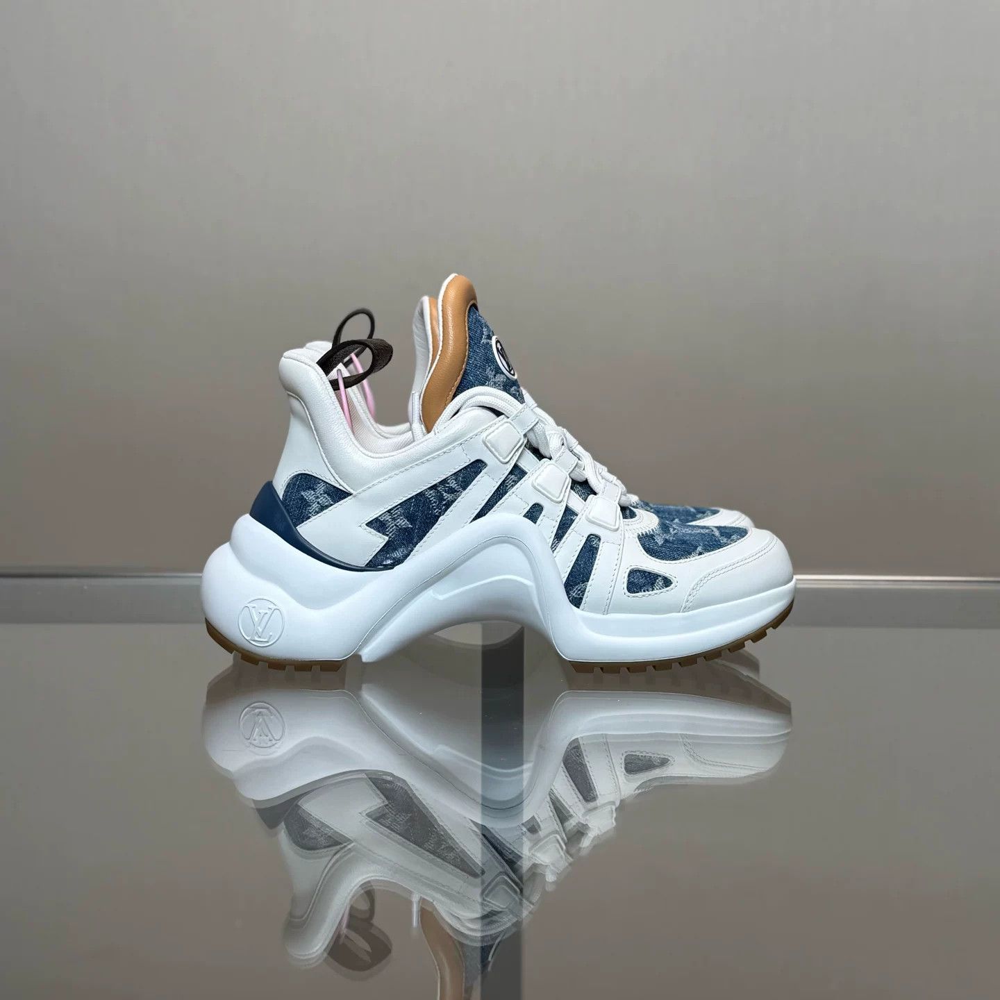 Louis Vuitton Louis Vuitton Archlight Denim Monogram Dad Shoes Size US 4.5 / IT 34.5 - 3 Thumbnail