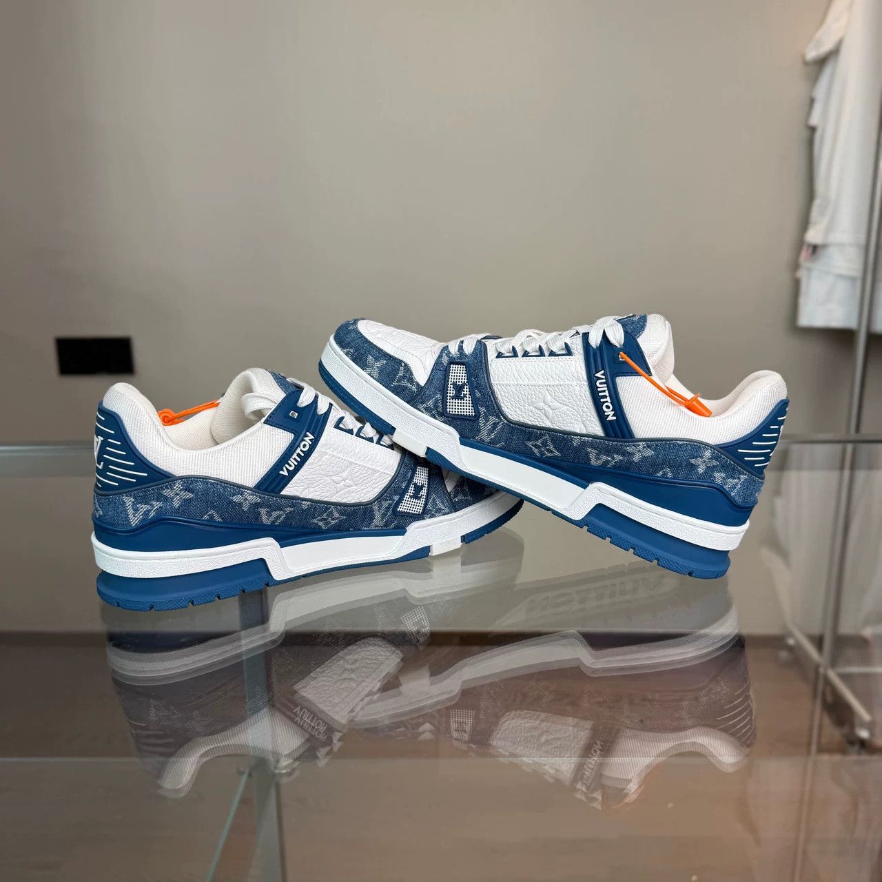 Louis Vuitton Louis Vuitton LV Trainer White Blue Denim Size US 10 / EU 43 - 4 Thumbnail