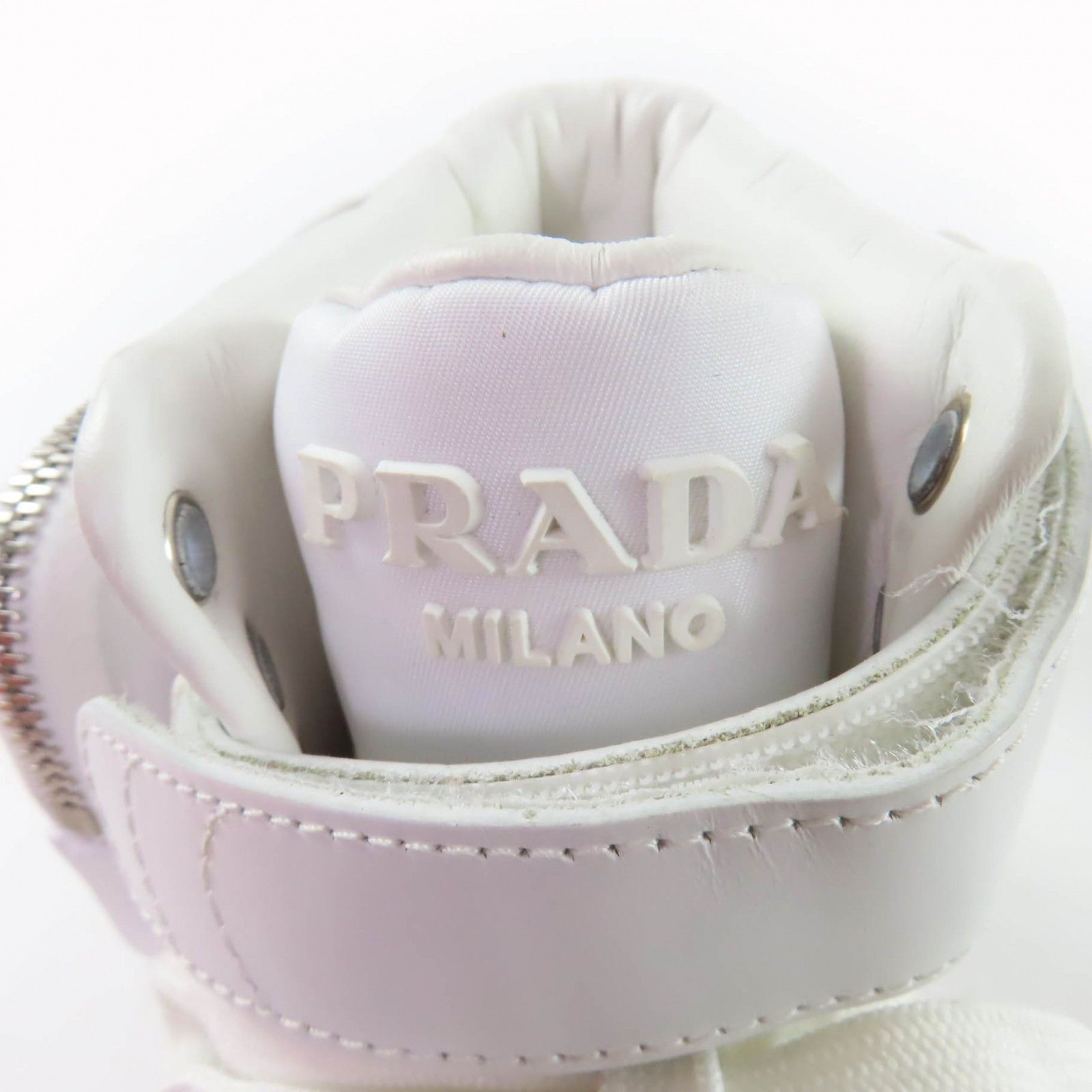 Prada Prada Prada Re Nylon High Cut Sneakers Leather Shoes 2TG193 DUTY FREE for USA Size ONE SIZE - 9 Thumbnail