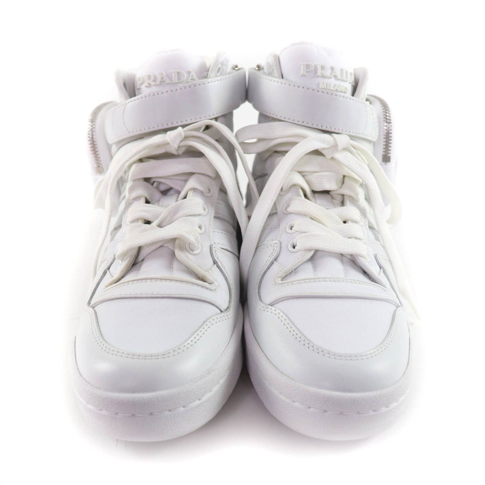Prada Prada Prada Re Nylon High Cut Sneakers Leather Shoes 2TG193 DUTY FREE for USA Size ONE SIZE - 3 Thumbnail