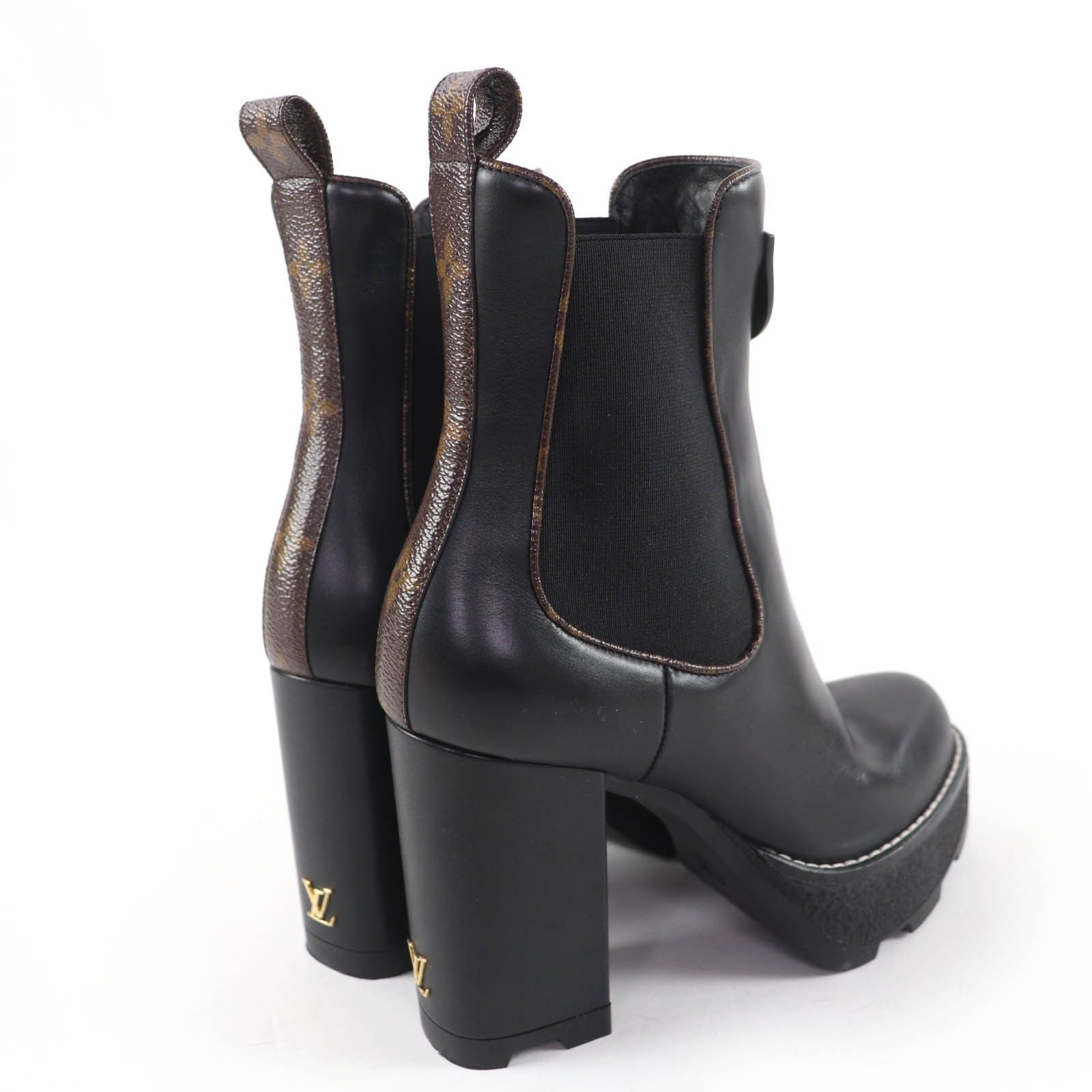 Louis Vuitton Louis Vuitton Louis Vuitton Monogram Leather Short Boots Leather Shoes DUTY FREE for USA Size ONE SIZE - 3 Thumbnail