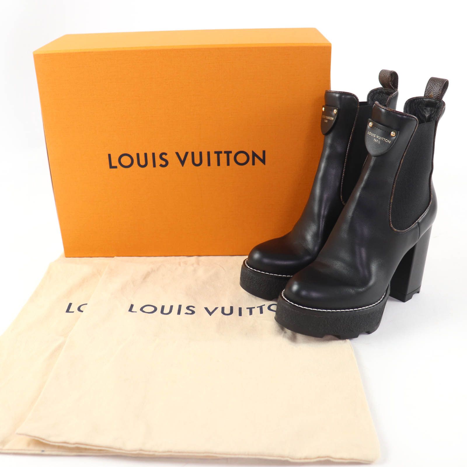 Louis Vuitton Louis Vuitton Louis Vuitton Monogram Leather Short Boots Leather Shoes DUTY FREE for USA Size ONE SIZE - 2 Thumbnail