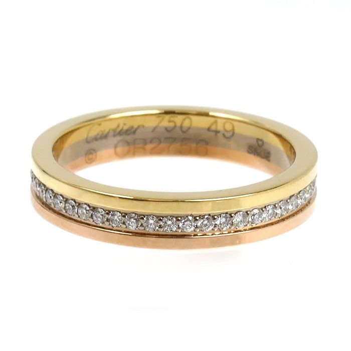 Cartier Cartier Cartier Vendome Tricolor Gold Diamond Ring Size 49 Precious Metal Ring DUTY FREE for USA Size ONE SIZE - 3 Thumbnail