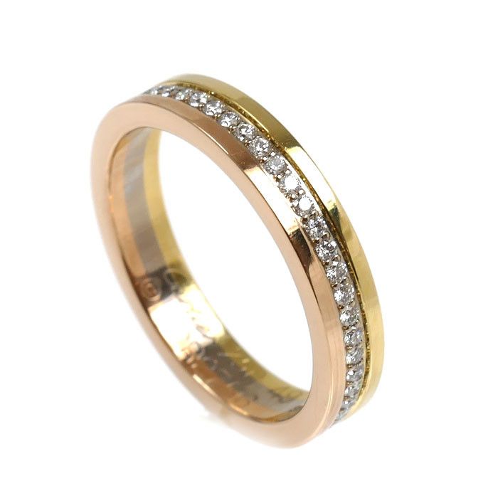 Cartier Cartier Cartier Vendome Tricolor Gold Diamond Ring Size 49 Precious Metal Ring DUTY FREE for USA Size ONE SIZE - 2 Thumbnail