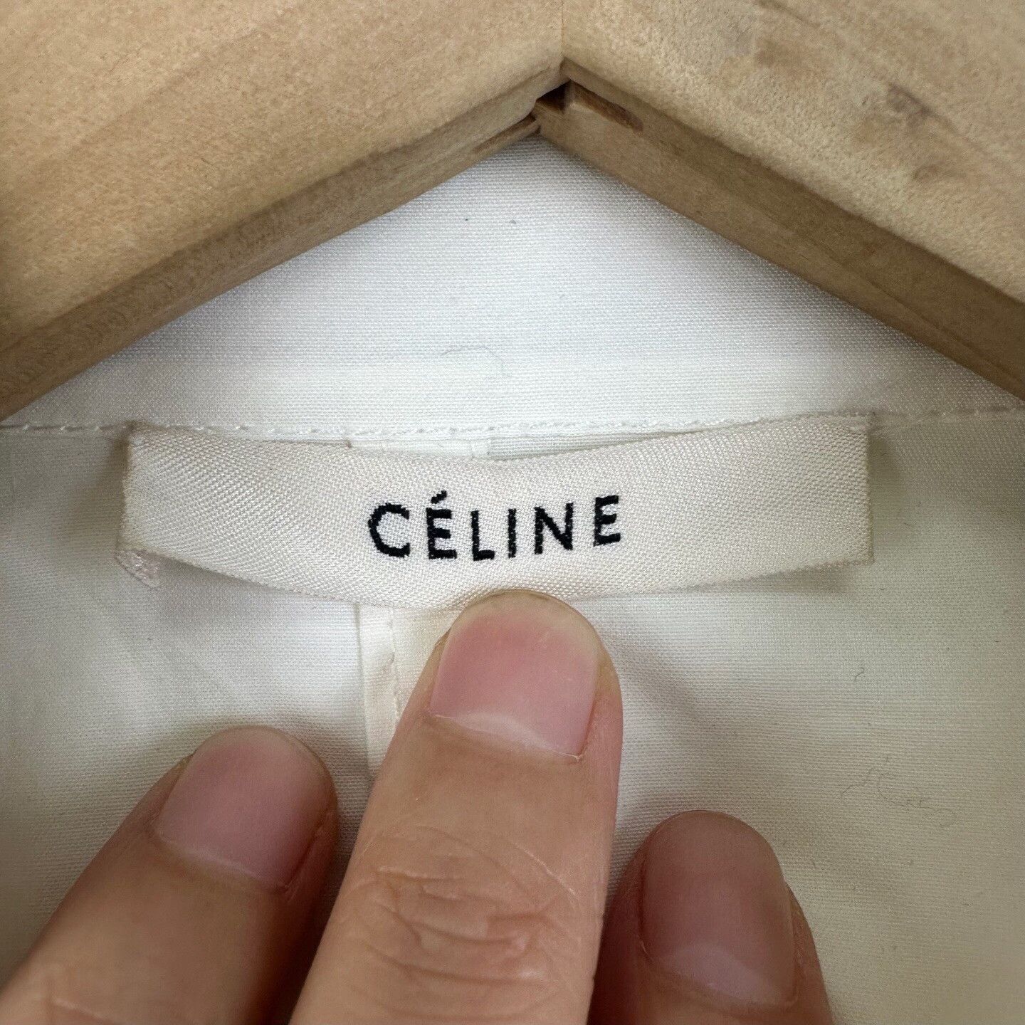 Celine CELINE White Fitted Short-Sleeve Shirt Size XXS / US 00 / IT 34 - 5 Thumbnail