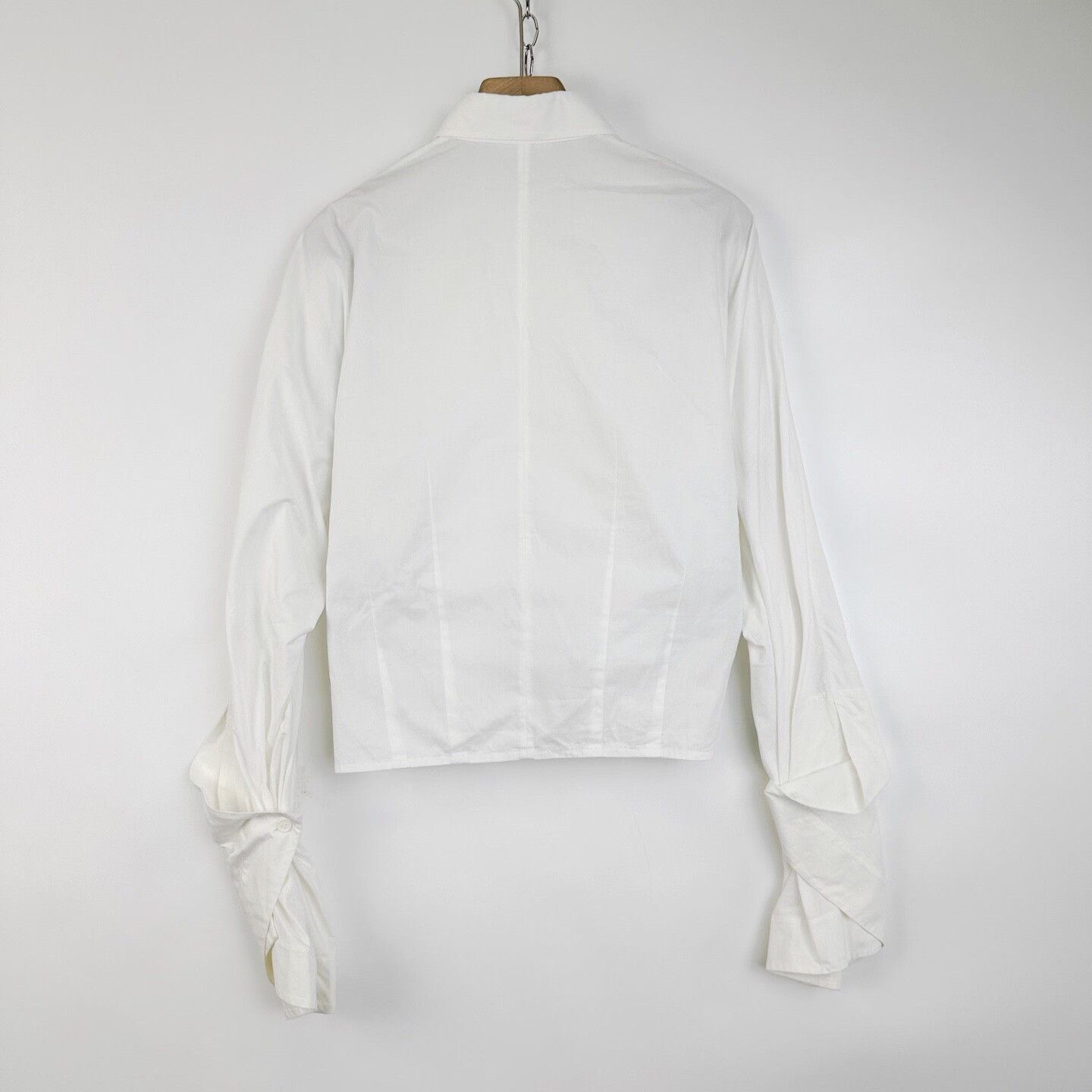 Celine Celine Women's White Stand Collar Zipper Shirt Size XS / US 0-2 / IT 36-38 - 2 Thumbnail
