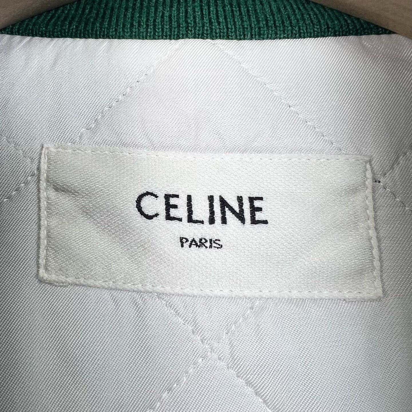 Celine Celine Green Letter Embroidery Padded Baseball Jacket Size S / US 4 / IT 40 - 5 Thumbnail