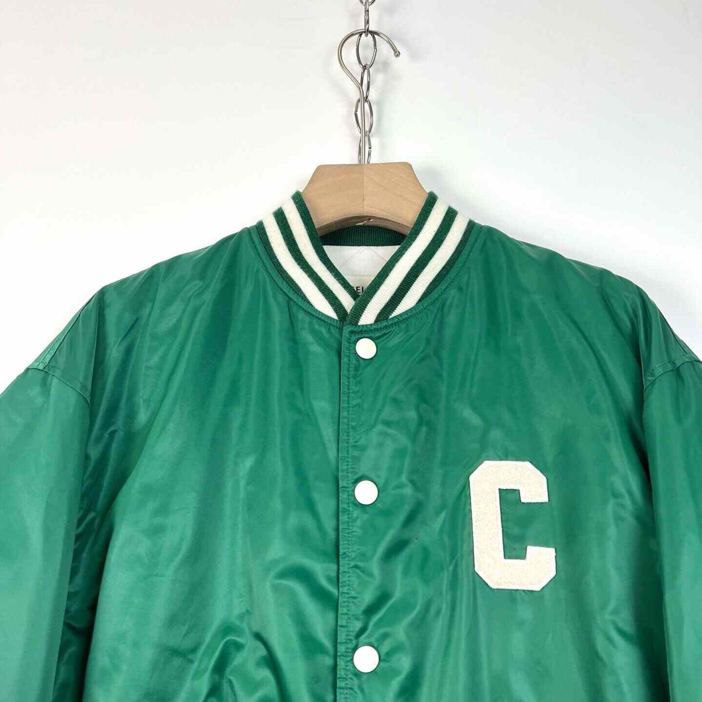 Celine Celine Green Letter Embroidery Padded Baseball Jacket Size S / US 4 / IT 40 - 3 Thumbnail