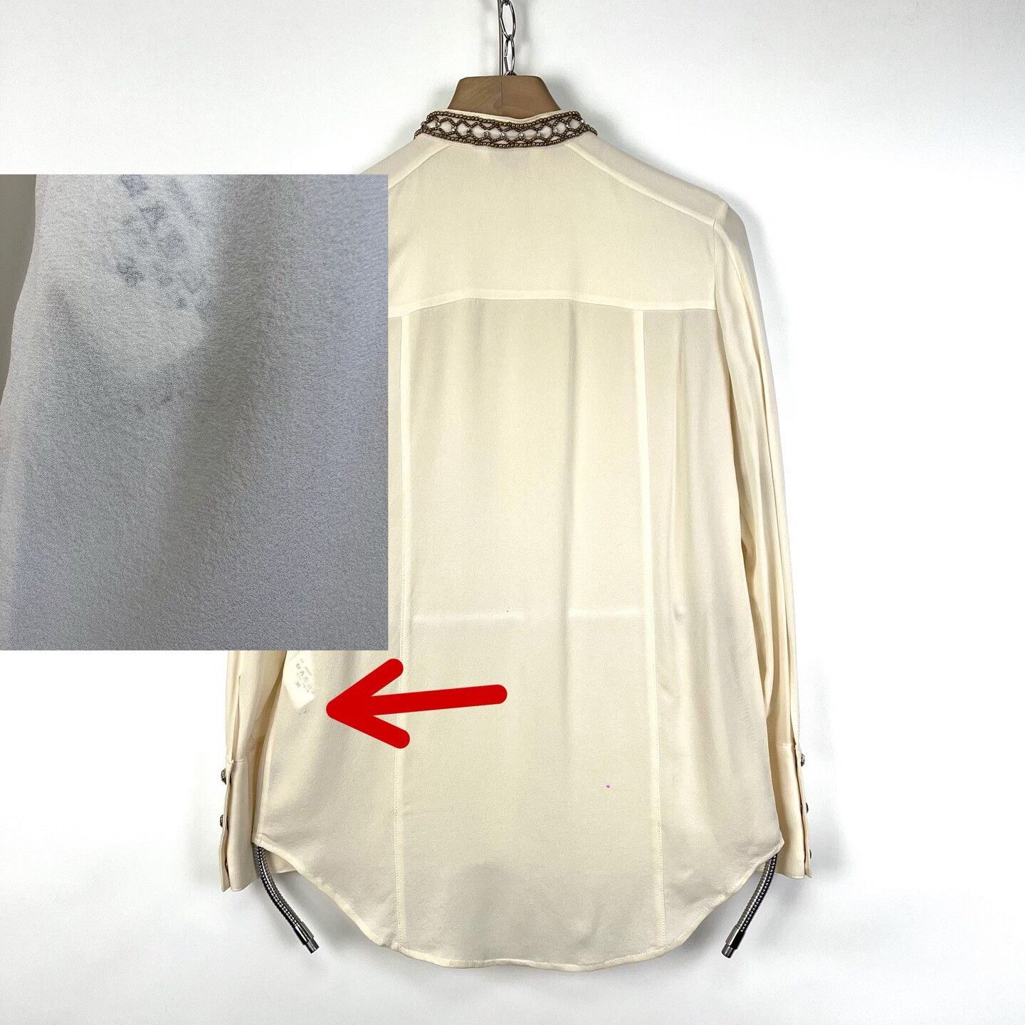 Balmain Balmain Silk Beaded Collar Long Sleeve Shirt Size XS / US 0-2 / IT 36-38 - 8 Thumbnail