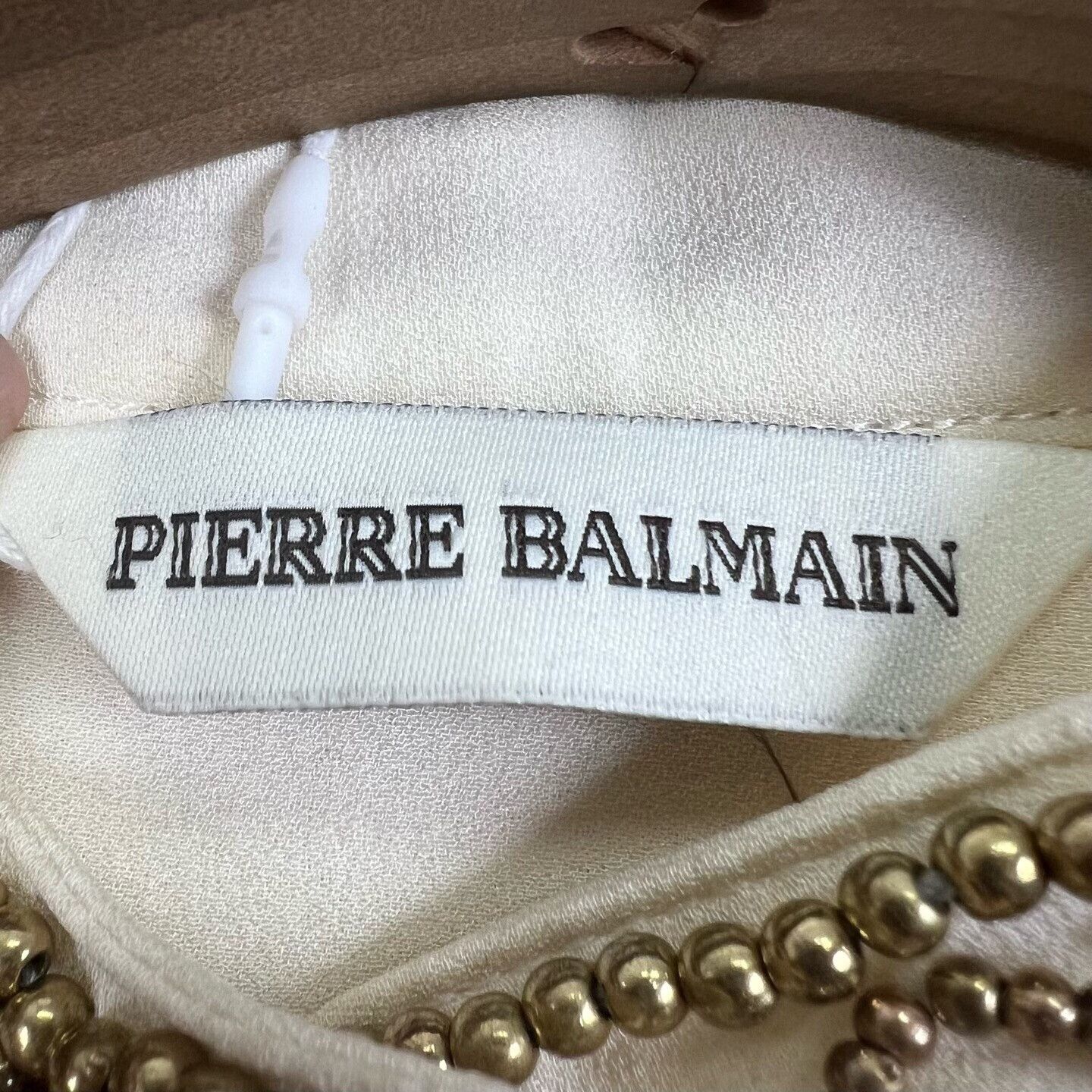 Balmain Balmain Silk Beaded Collar Long Sleeve Shirt Size XS / US 0-2 / IT 36-38 - 4 Thumbnail