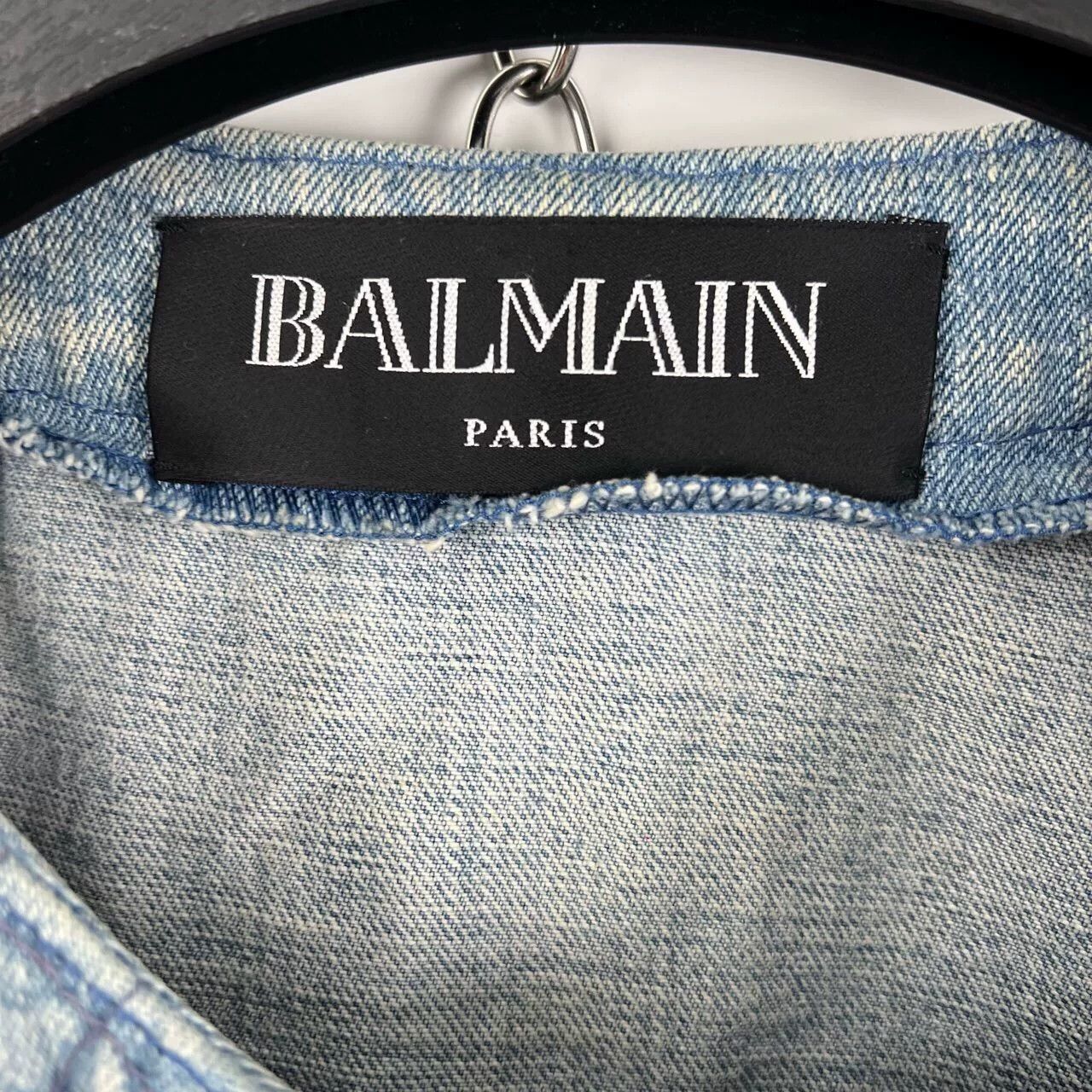 Balmain Balmain Washed Blue Gold Button Short Denim Jacket Size S / US 4 / IT 40 - 3 Thumbnail
