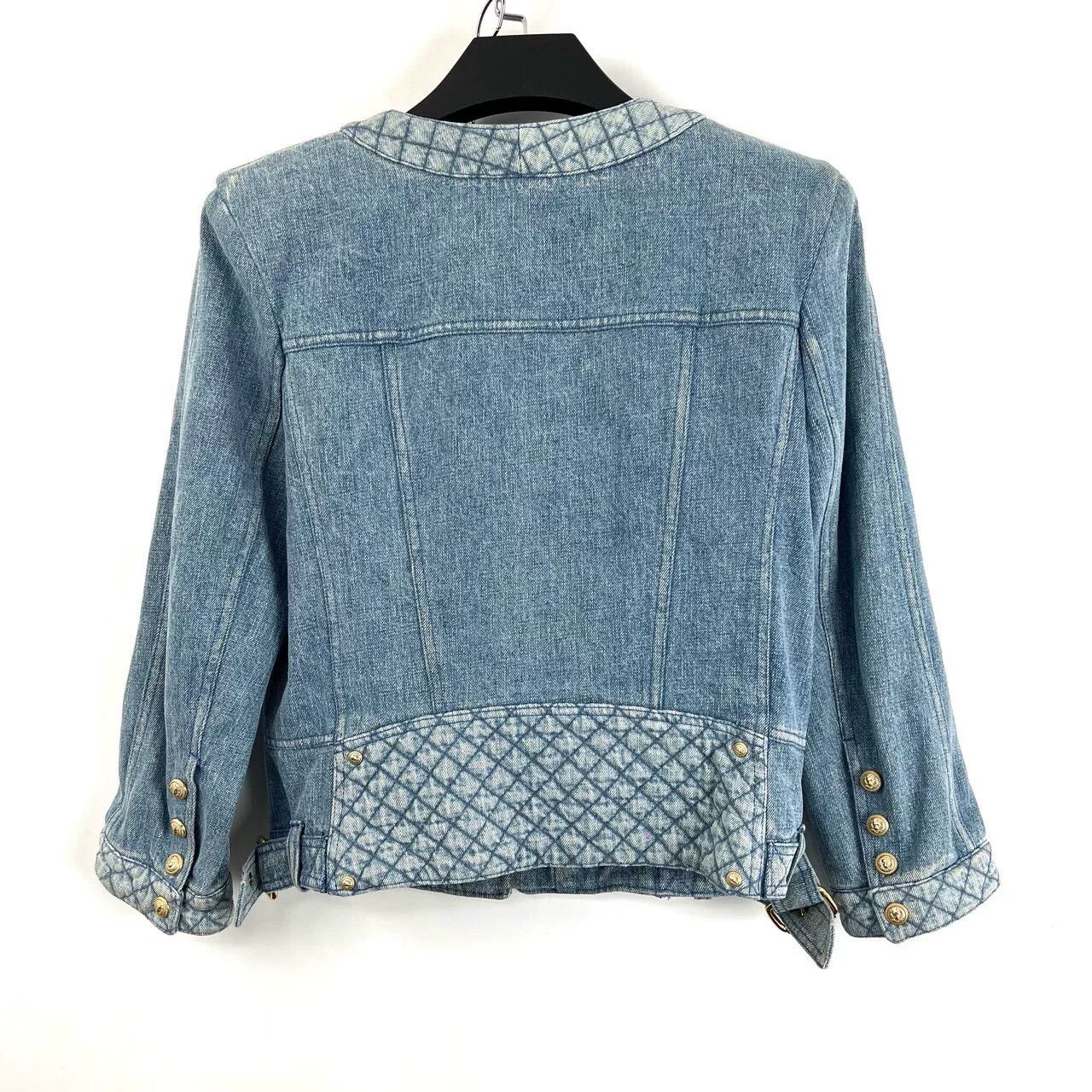 Balmain Balmain Washed Blue Gold Button Short Denim Jacket Size S / US 4 / IT 40 - 2 Thumbnail