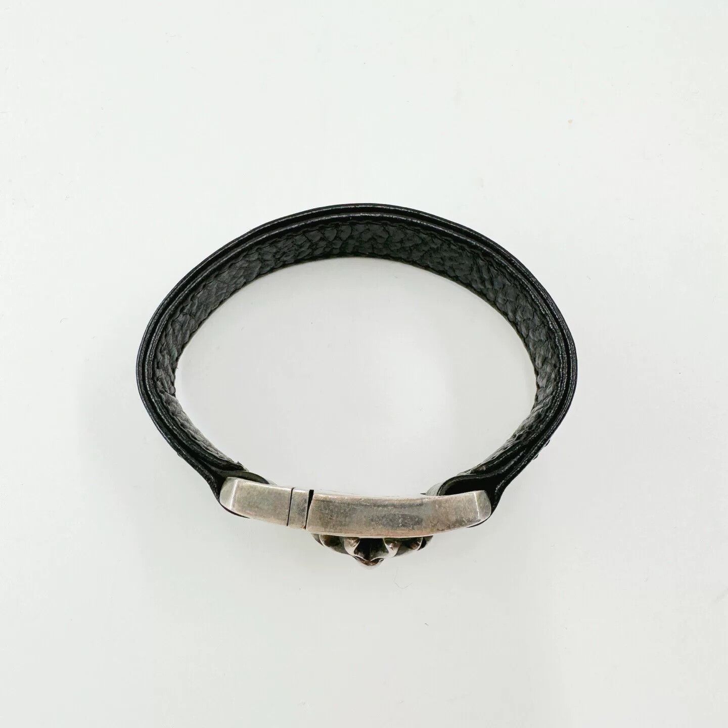 Chrome Hearts Chrome Hearts Black Cross Silver Buckle Bracelet Size ONE SIZE - 2 Thumbnail