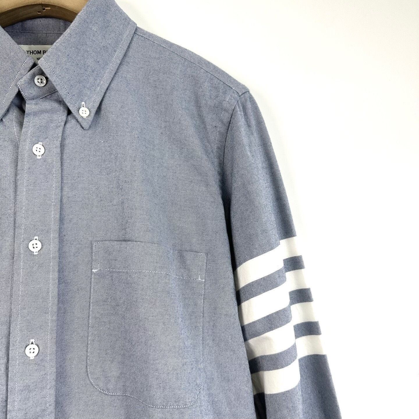 Thom Browne Thom Browne Gray Classic Four-Stripe Shirt Size US S / EU 44-46 / 1 - 5 Thumbnail