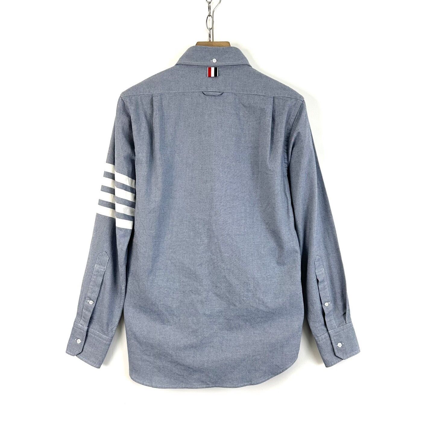 Thom Browne Thom Browne Gray Classic Four-Stripe Shirt Size US S / EU 44-46 / 1 - 2 Thumbnail