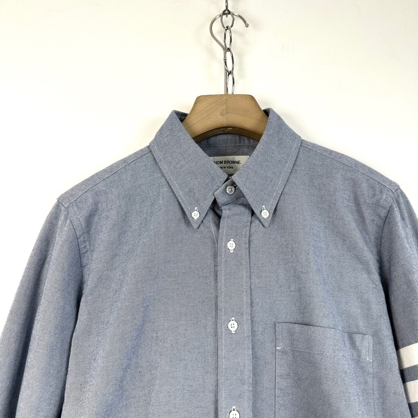 Thom Browne Thom Browne Gray Classic Four-Stripe Shirt Size US S / EU 44-46 / 1 - 3 Thumbnail