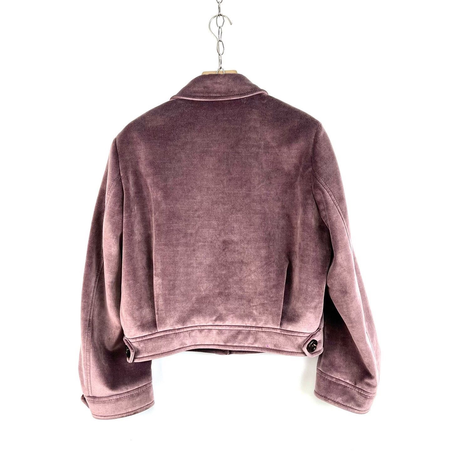 Miu Miu Miu Miu Pink-Purple Beaded Logo Velvet Coat Size M / US 6-8 / IT 42-44 - 2 Thumbnail