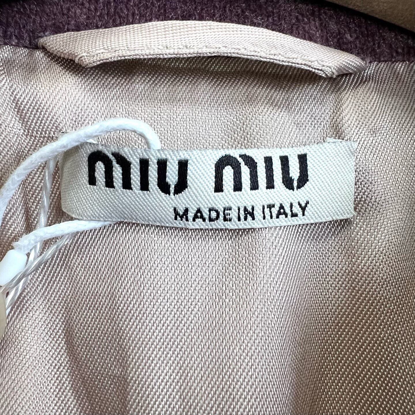 Miu Miu Miu Miu Pink-Purple Beaded Logo Velvet Coat Size M / US 6-8 / IT 42-44 - 5 Thumbnail
