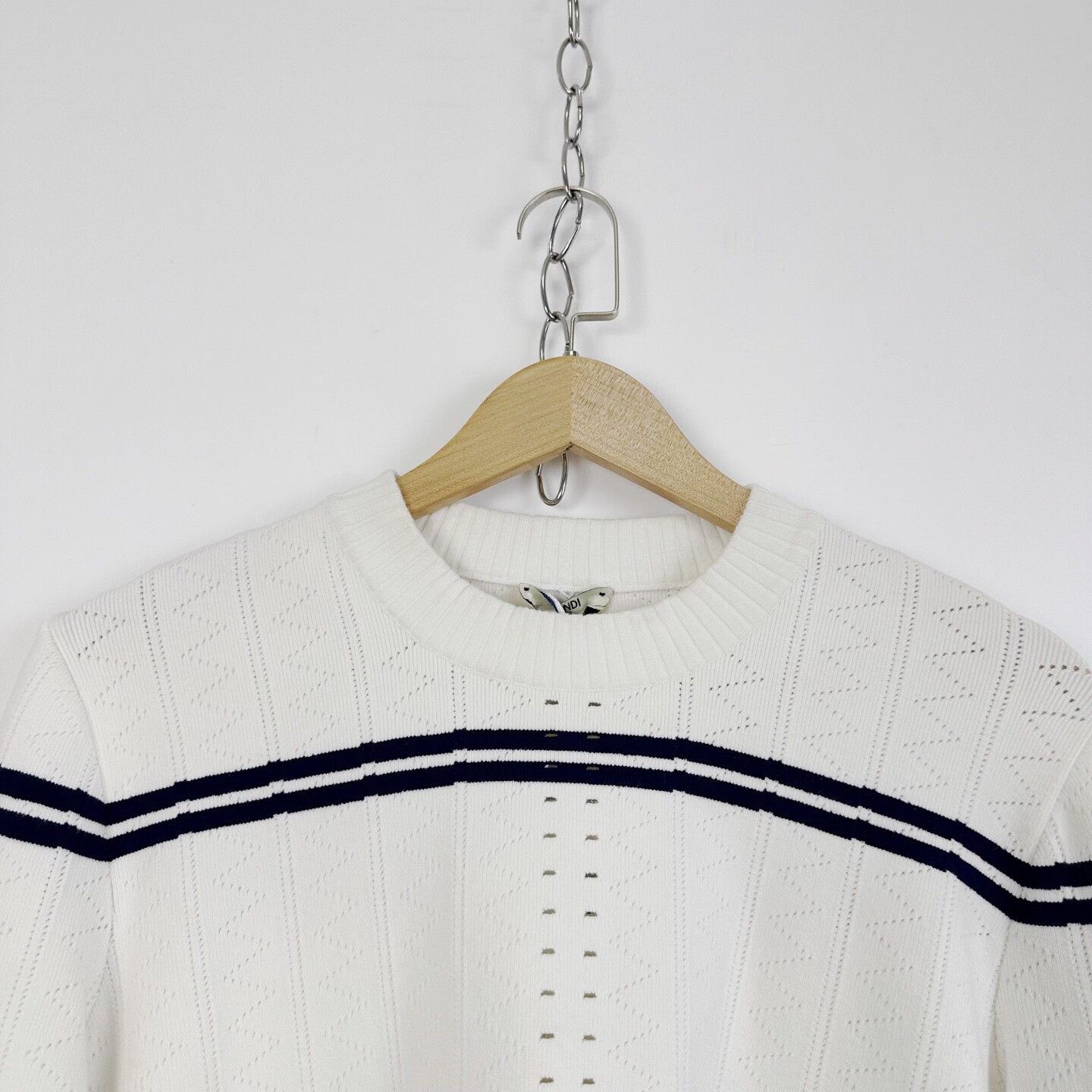Fendi Fendi White Bow Tie Sailor Sweater Size M / US 6-8 / IT 42-44 - 3 Thumbnail