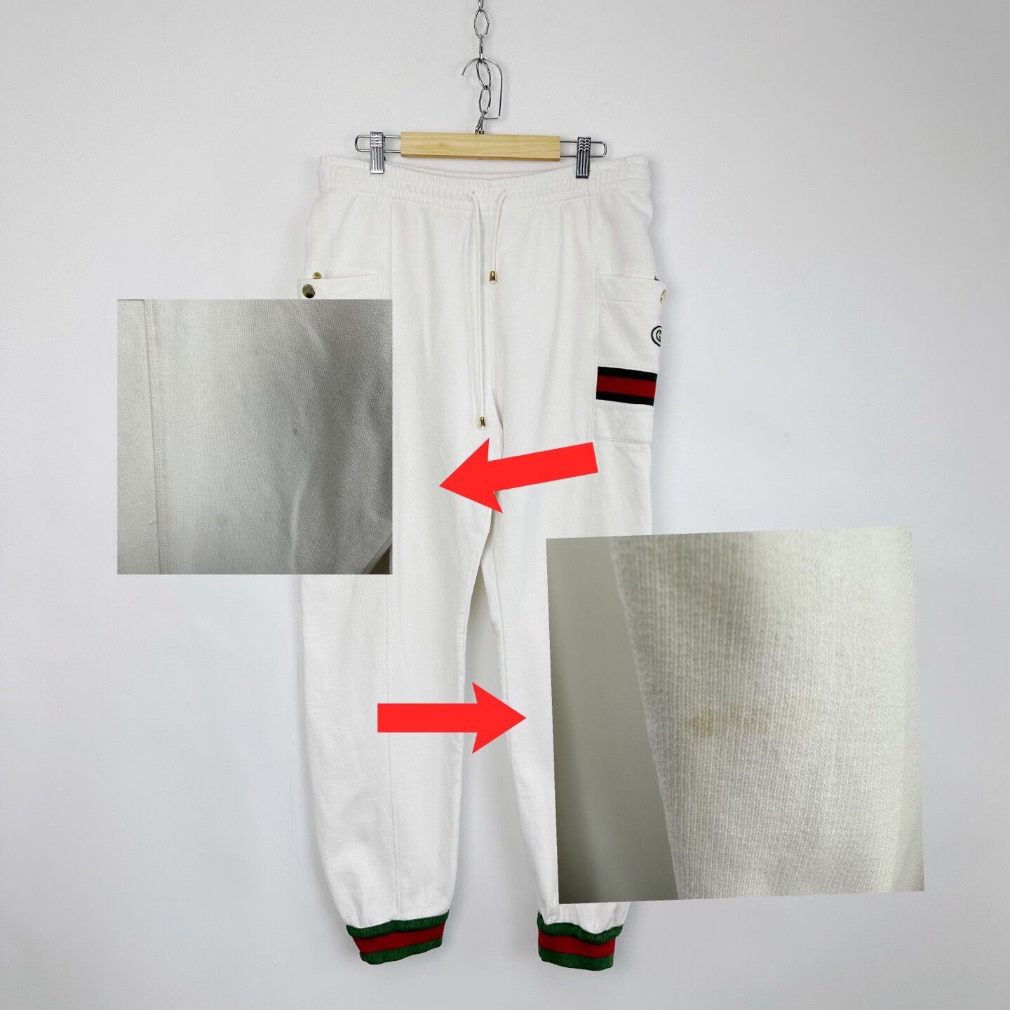 Gucci Gucci Red-Green Stripe Embroidered Logo Joggers Size US 28 / EU 44 - 6 Thumbnail