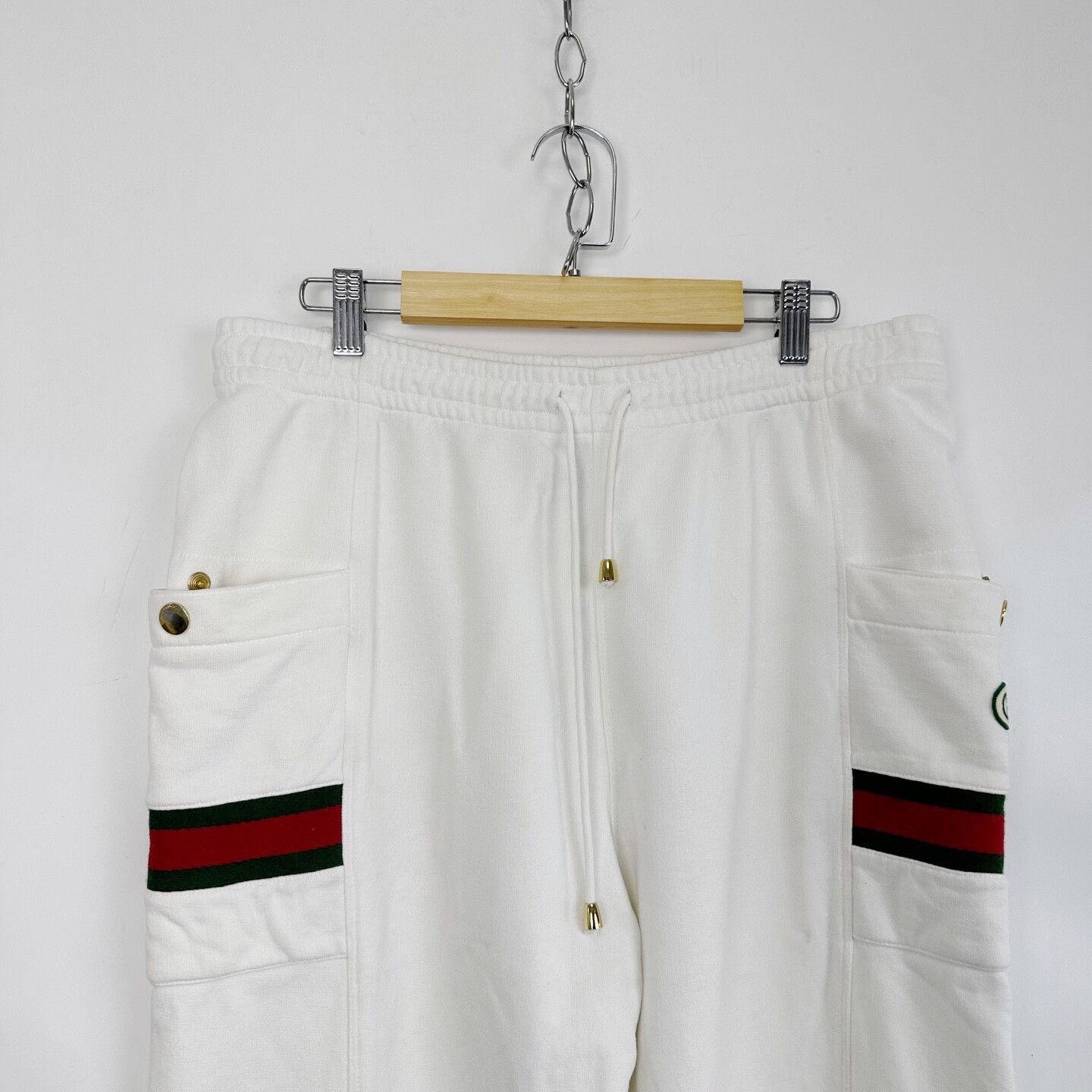 Gucci Gucci Red-Green Stripe Embroidered Logo Joggers Size US 28 / EU 44 - 3 Thumbnail