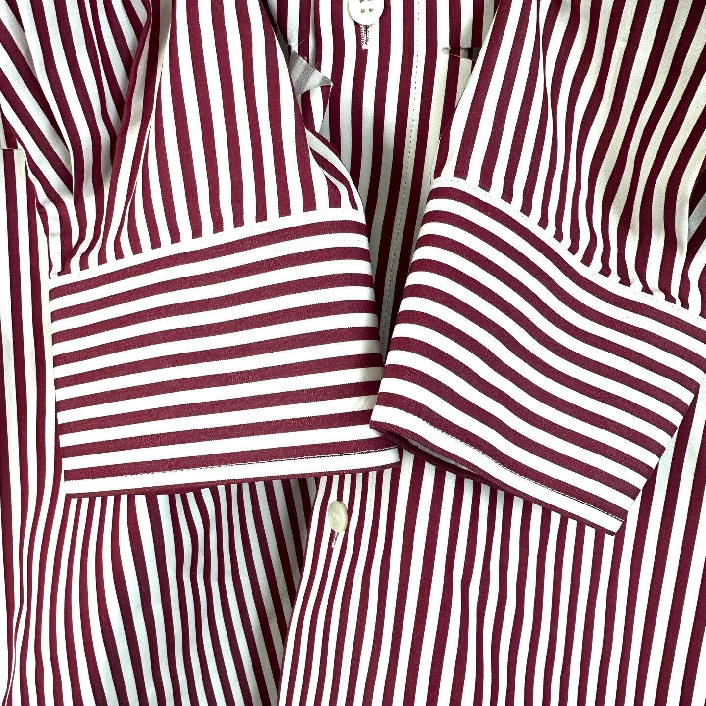 MM6 MM6 Maison Margiela Red White Striped Distressed Shirt Size US XXS / EU 40 - 6 Thumbnail