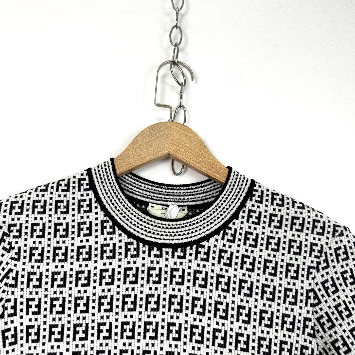Fendi Fendi Double F Embossed Logo Knit Tee Size S / US 4 / IT 40 - 3 Thumbnail