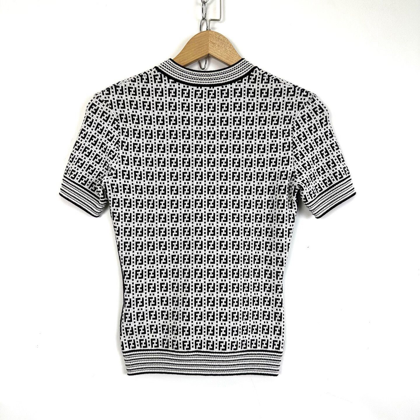 Fendi Fendi Double F Embossed Logo Knit Tee Size S / US 4 / IT 40 - 2 Thumbnail