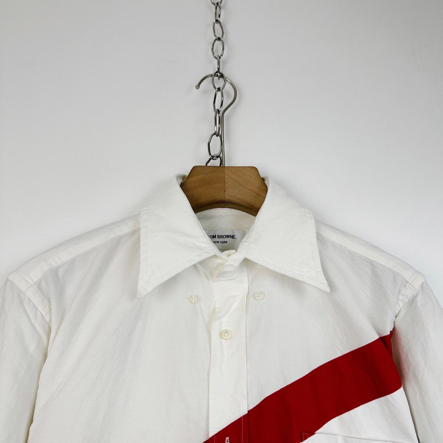 Thom Browne Thom Browne Classic Three-Stripe Long-Sleeve Shirt Size US L / EU 52-54 / 3 - 3 Thumbnail