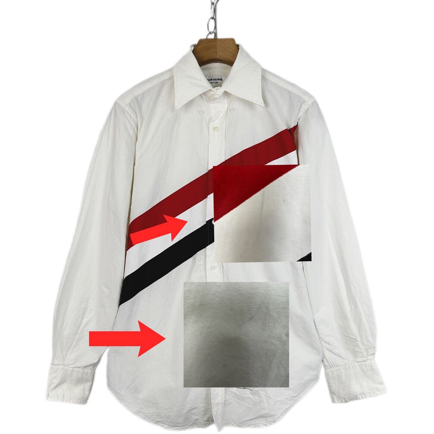 Thom Browne Thom Browne Classic Three-Stripe Long-Sleeve Shirt Size US L / EU 52-54 / 3 - 7 Thumbnail