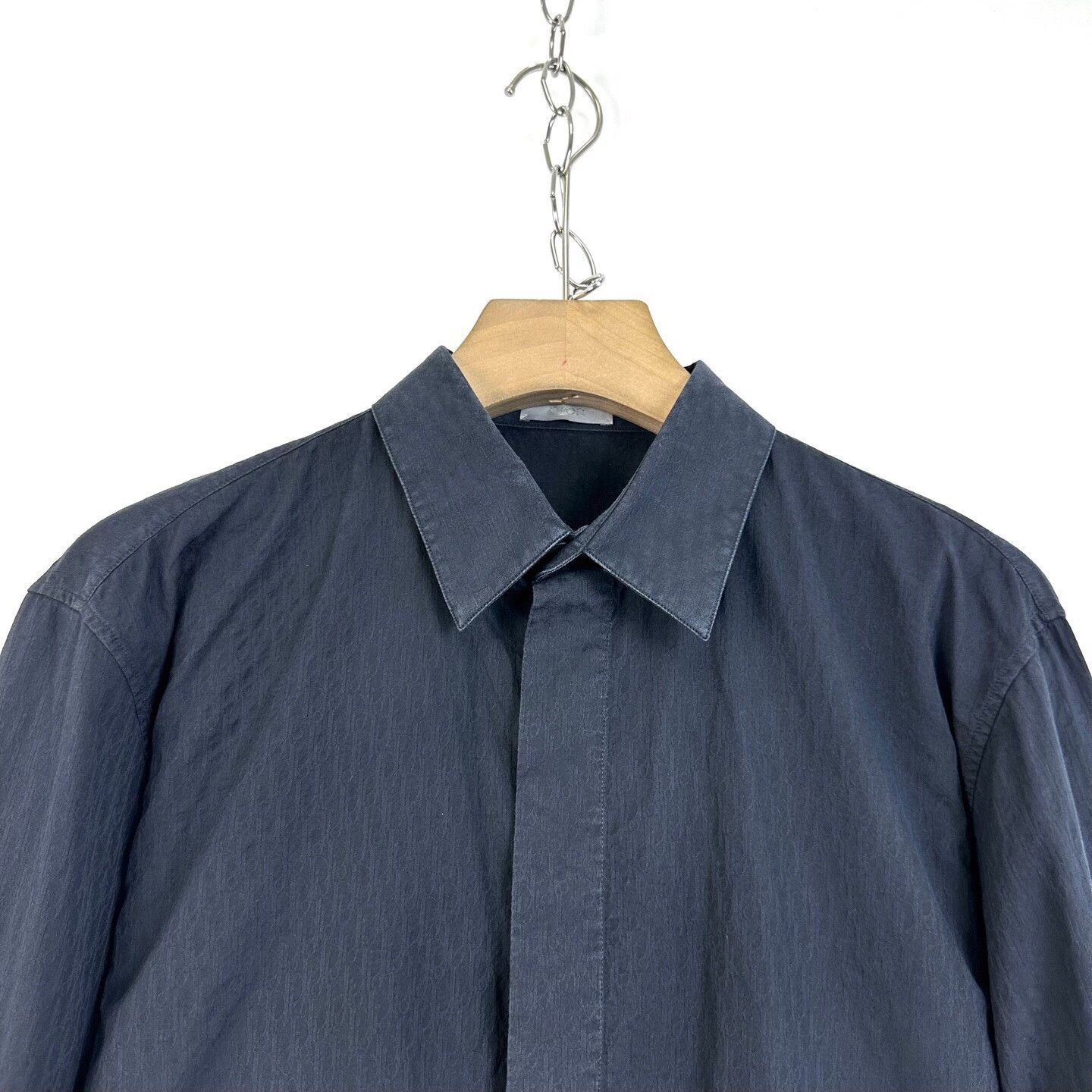 Dior Dior Blue Logo Jacquard Long-Sleeve Shirt Size US XS / EU 42 / 0 - 3 Thumbnail