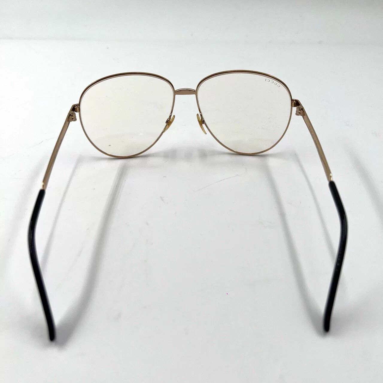 Gucci Gucci Gold Metal Frame Plain Glasses Size ONE SIZE - 2 Thumbnail