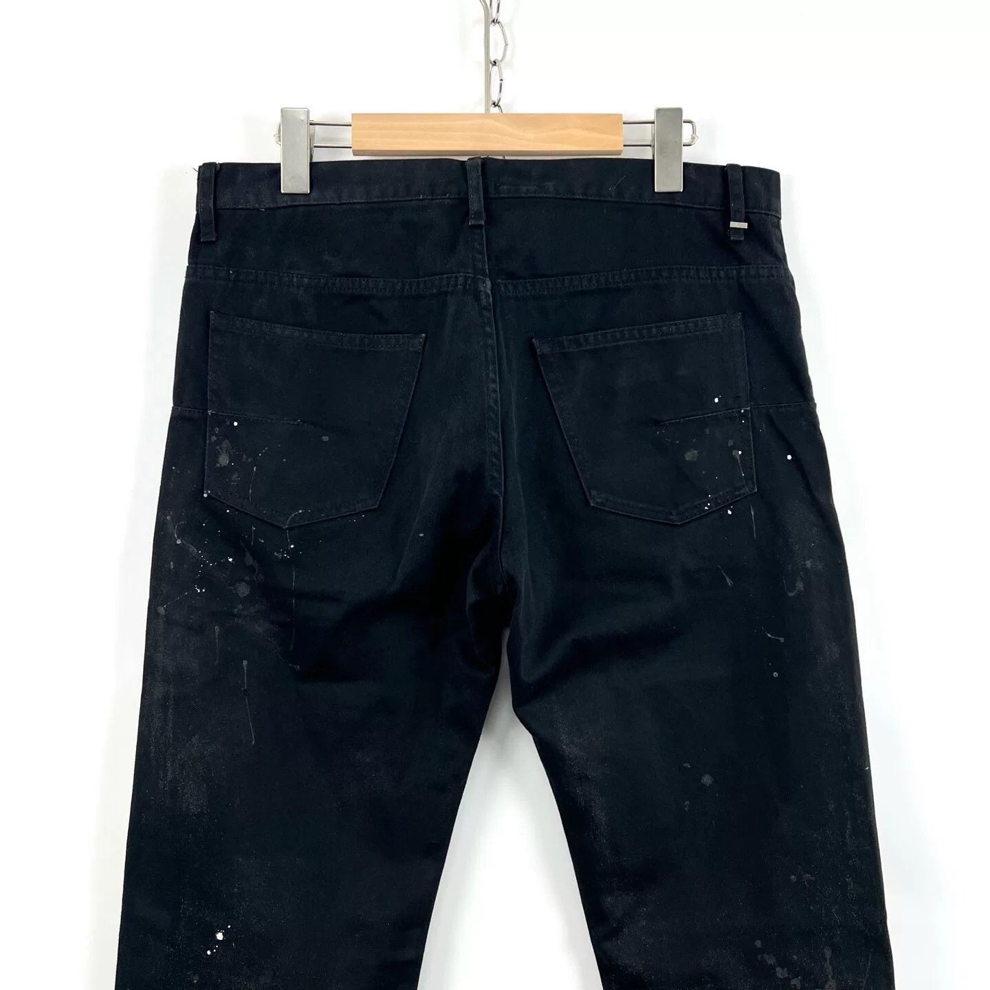 Dior Dior Black Splatter Distressed Denim Pants Size US 33 - 4 Thumbnail