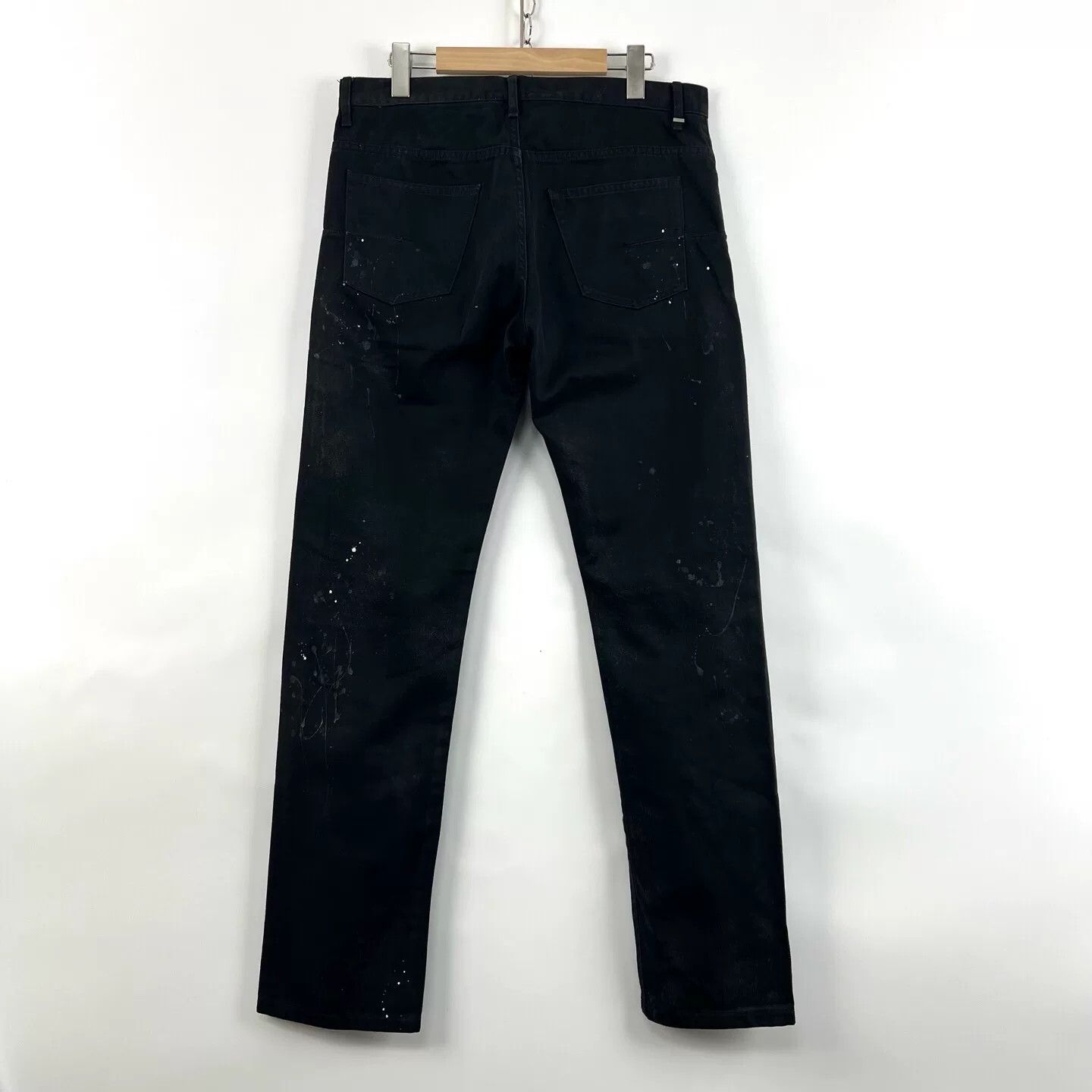Dior Dior Black Splatter Distressed Denim Pants Size US 33 - 2 Thumbnail