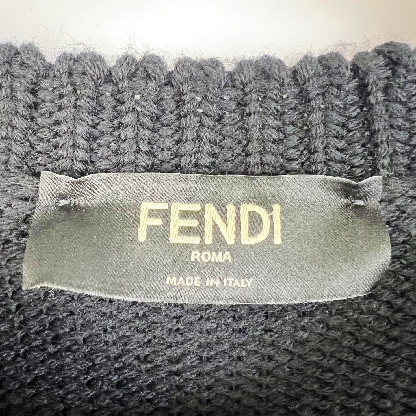 Fendi Fendi Black Logo Wool Knit Sweater Size US M / EU 48-50 / 2 - 4 Thumbnail