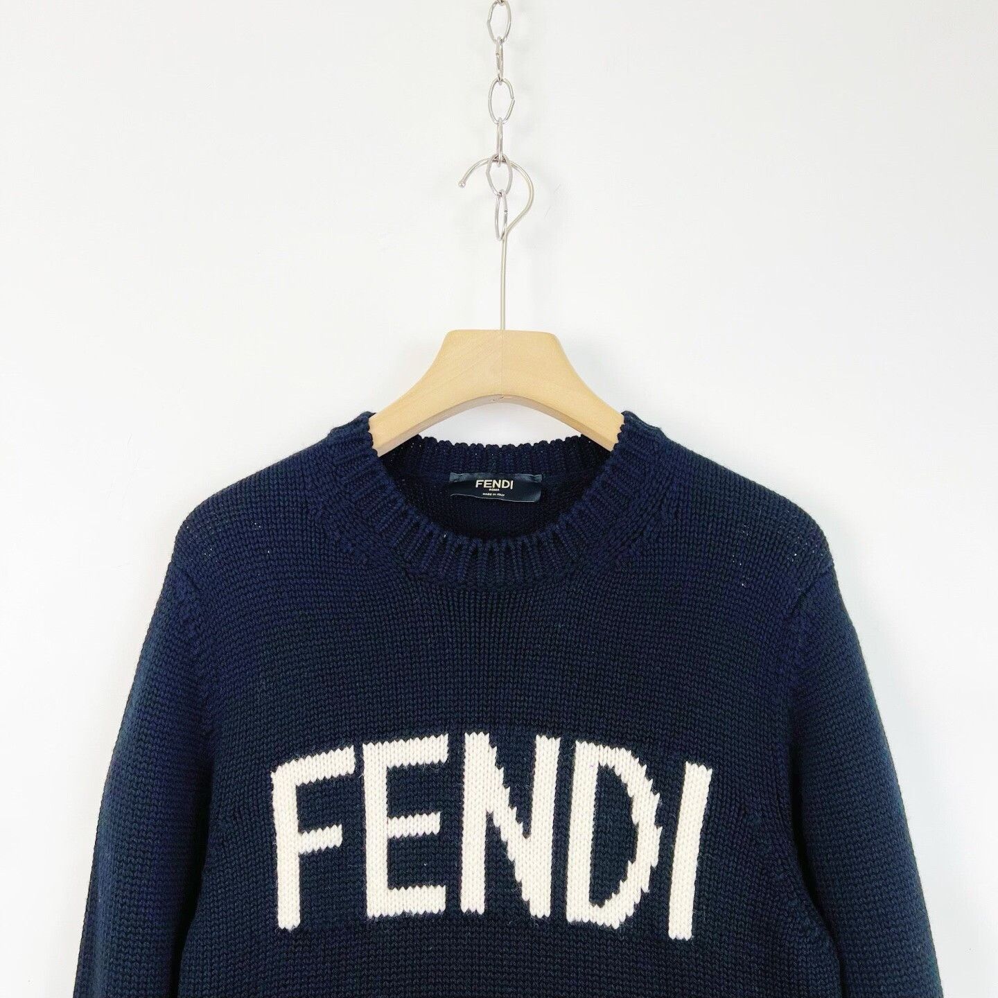 Fendi Fendi Black Logo Wool Knit Sweater Size US M / EU 48-50 / 2 - 3 Thumbnail